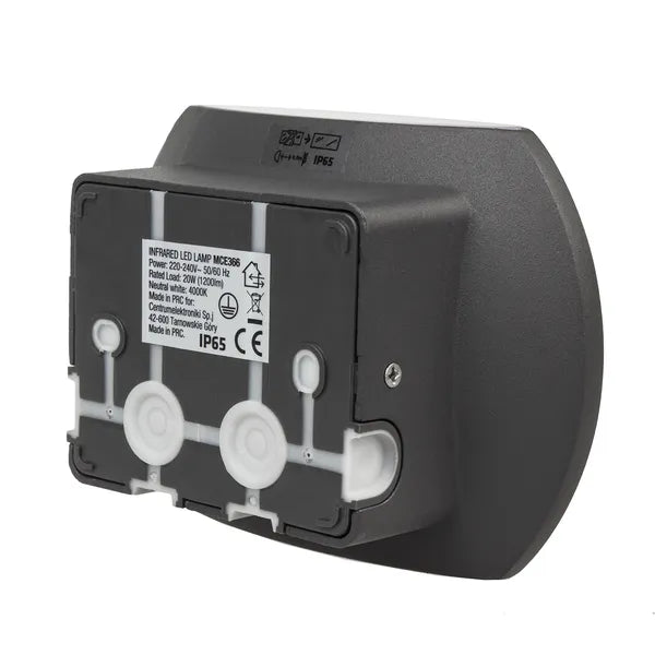 LED fali lámpa PIR mozgásérzékelővel, 20 W, 1600 lm, IP65, 4000 K, szürke