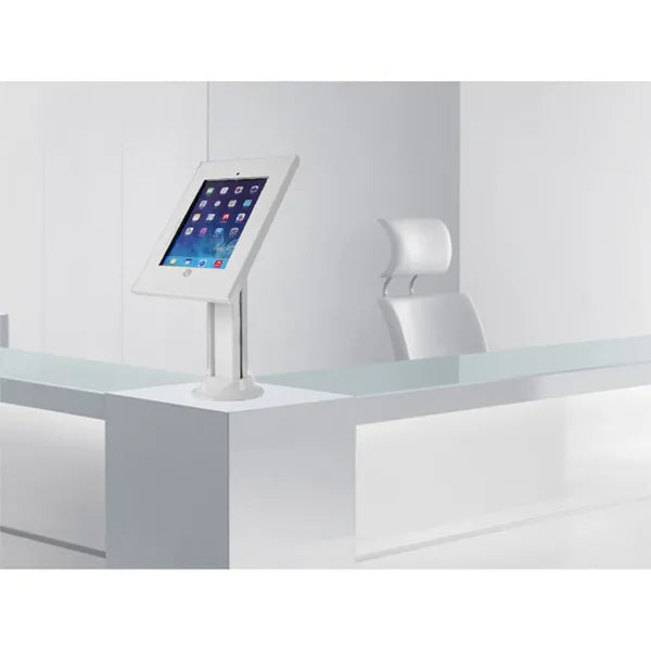 Asztali zárható iPad állvány 0–75° döntéssel, iPad 2-Air2, fehér/fekete