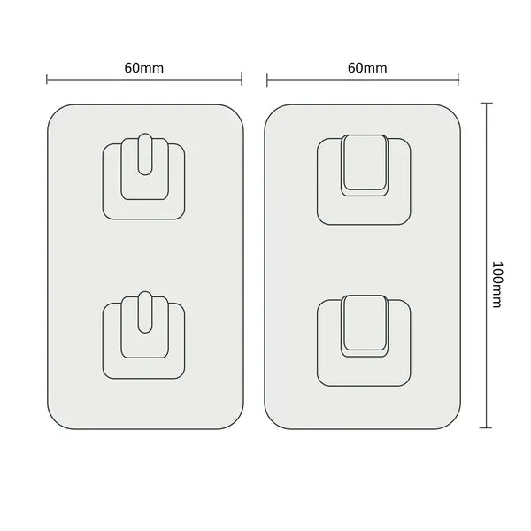 Öntapadó fali rögzítőkészlet Promedix PR-475, 2 matrica, 60×100 mm