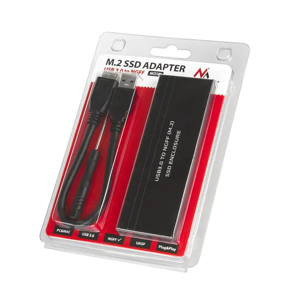 Alumínium M.2 SATA SSD külső ház, USB 3.0, 2230-2280, Maclean MCE582