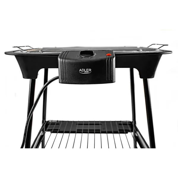 Elektromos grill 2400 W, 37×21 cm ruszt, állvánnyal, víztartállyal