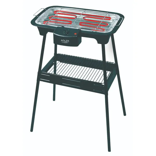 Elektromos grill 2400 W, 37×21 cm ruszt, állvánnyal, víztartállyal