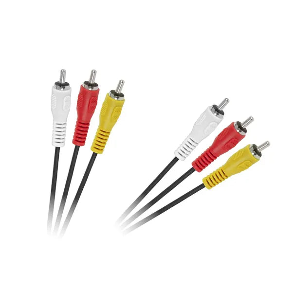 3×RCA (cinch) apa-apa kábel, 1,5 m – audio-video összekötő
