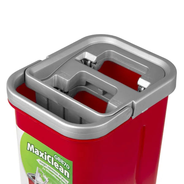 Lapos mop vödörrel és csavaróval, 2 mikroszálas betét, 2×5,7 l