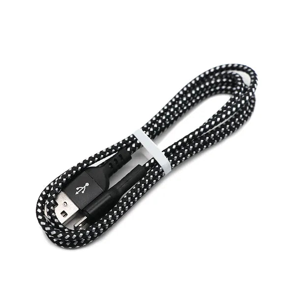 Micro USB kábel 2 m, fekete, 2.4A gyorstöltés, nylon fonott