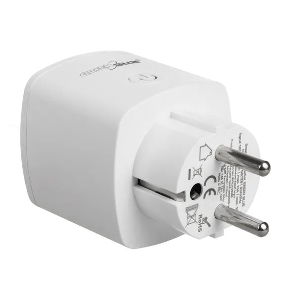 WiFi okos konnektor, F típus, 3680 W, energiafogyasztás-mérő és időzítő