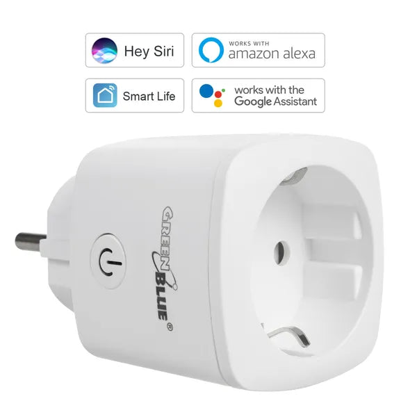 WiFi okos konnektor, F típus, 3680 W, energiafogyasztás-mérő és időzítő
