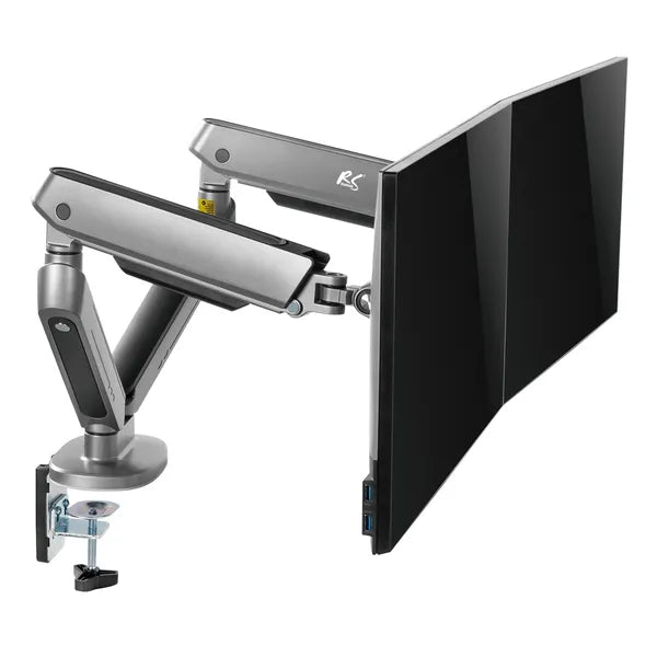 Kétszeres gaming monitor tartó LED RGB világítással, 17-32'', 2×9 kg, VESA
