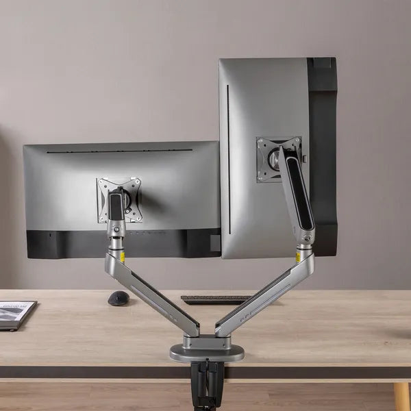 Kétszeres gaming monitor tartó LED RGB világítással, 17-32'', 2×9 kg, VESA