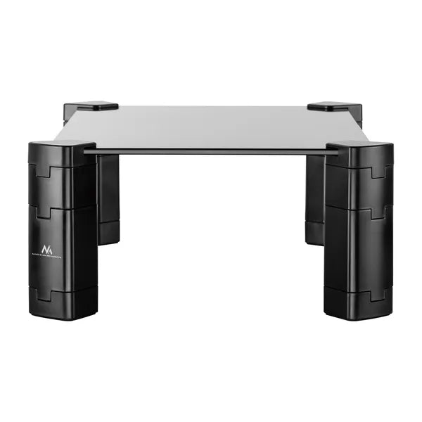 Edzett üveg laptop-/monitorállvány 40×24 cm, 4 fokozatú magasság, 20 kg