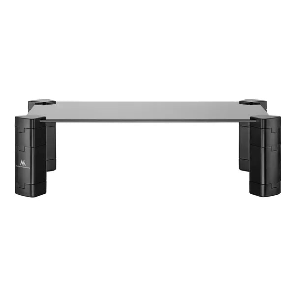 Edzett üveg laptop-/monitorállvány 40×24 cm, 4 fokozatú magasság, 20 kg
