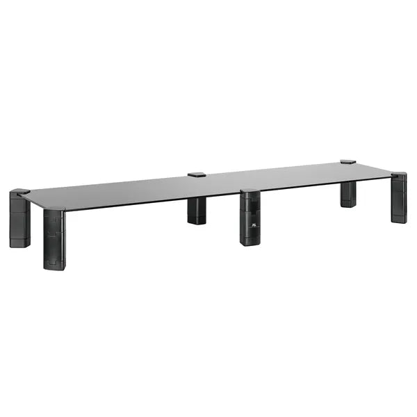 Kettős monitorállvány edzett üveg polccal, 100×24 cm, 20 kg terhelhetőség