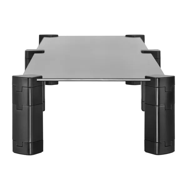 Kettős monitorállvány edzett üveg polccal, 100×24 cm, 20 kg terhelhetőség