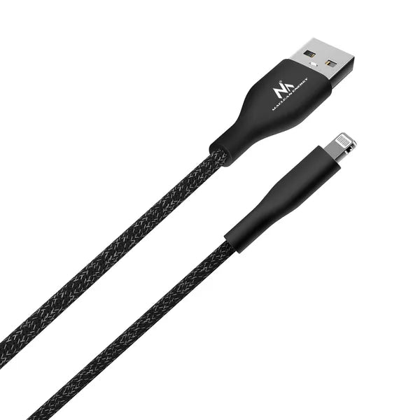 Maclean MFi USB-A – Lightning kábel, 2.4 A, 1 m, fekete, nylon