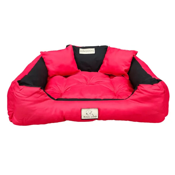 Vízlepergető Cordura kutya- és macskafekhely M 75x65 cm, piros, párnákkal