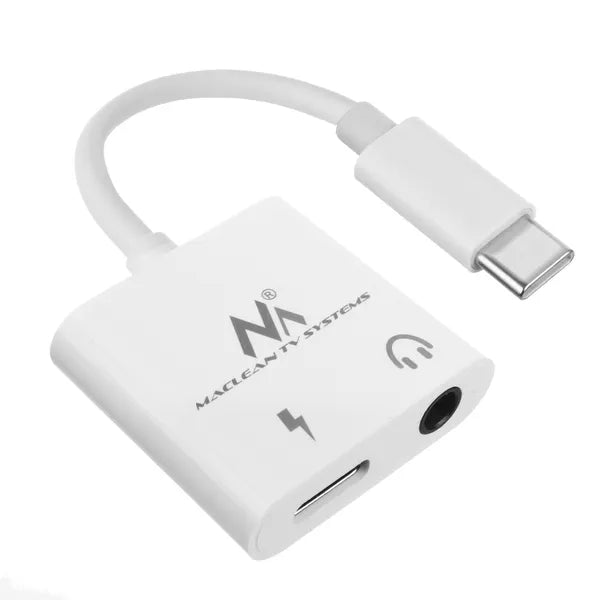 USB-C–3,5 mm jack + 30 W PD töltő adapter, DAC, 12 cm