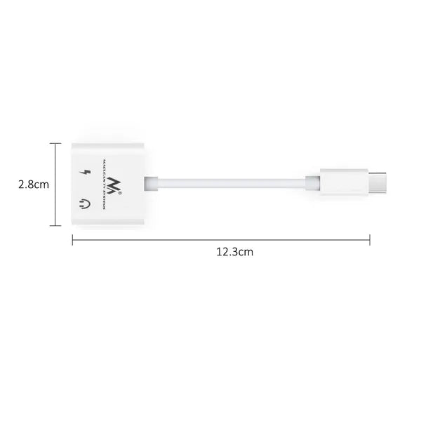 USB-C–3,5 mm jack + 30 W PD töltő adapter, DAC, 12 cm