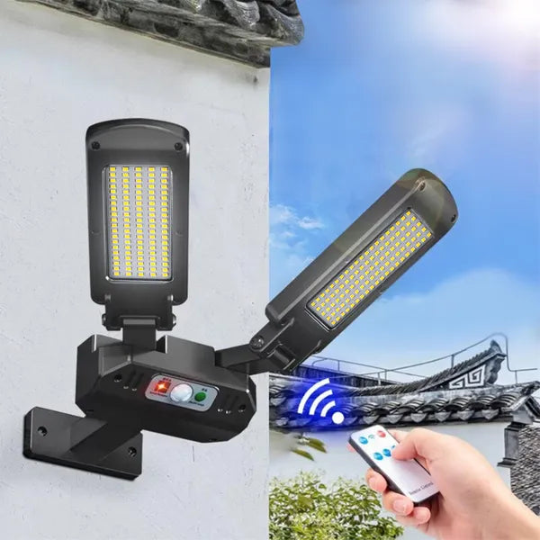 Napelemes LED utcai lámpa mozgásérzékelővel, távirányítóval, 5W, 2x450lm, 6500K