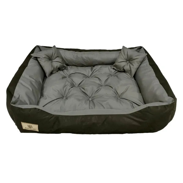 KingDog Prestige kutya- és macskafekhely, szürke-fekete, 75×65 cm