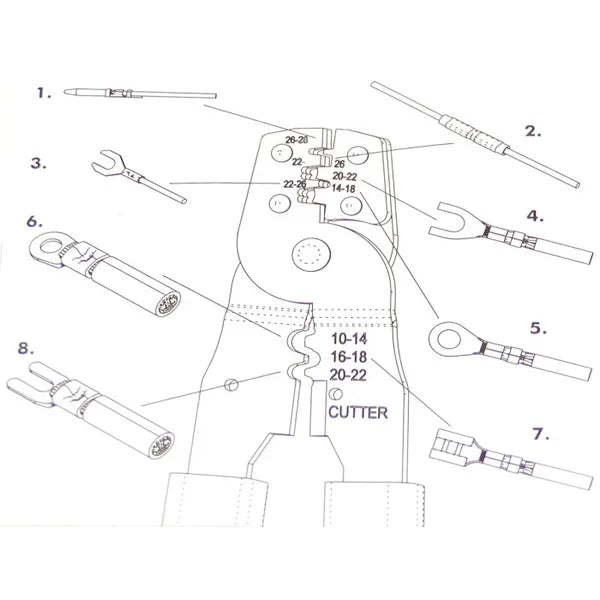 HT202B krimpelő fogó szigetelt és szigeteletlen csatlakozókhoz 0,3–6 mm²