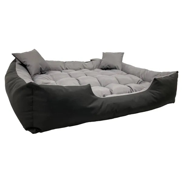 ECCO vízlepergető kutya-macskafekhely 145×115 cm szürke-fekete, 2 párna