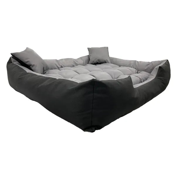 ECCO vízlepergető kutya-macskafekhely 145×115 cm szürke-fekete, 2 párna