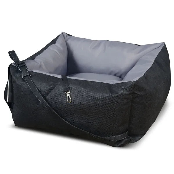 Autós kutyaülés 55×55 cm, szürke, vízlepergető Cordura, levehető párnával