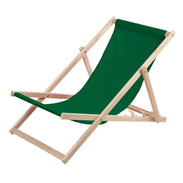 2 db zöld bükkfa összecsukható napozószék, 3 fokozat, 119×60 cm, 120 kg