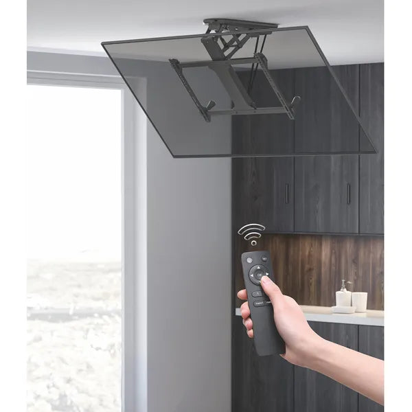 Motoros mennyezeti TV tartó 32-70″-ig, VESA 600×400, 35 kg, távirányító