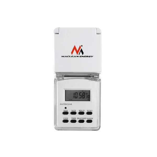 Maclean kültéri digitális időzítő, 10 program, 3600w, ip44, véletlenszerű funkció