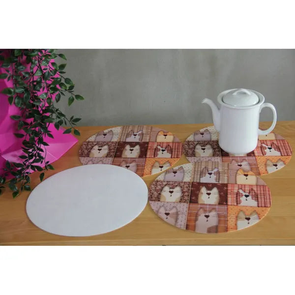 Pexeso Beige kör alakú filc asztali alátét szett, 4 db, 33 cm
