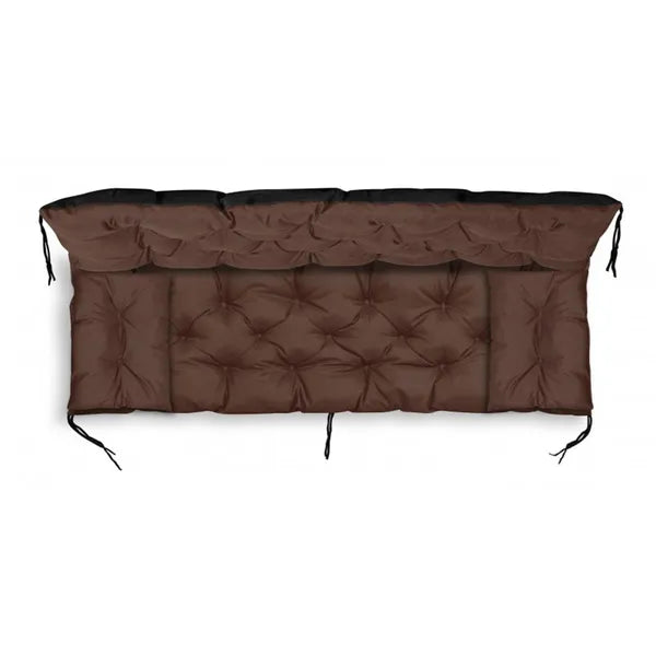 Kerti pad- vagy hintapárna szett 150×60×50 cm, barna, vízálló + 2×42 cm