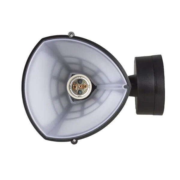 Fekete kültéri fali lámpa E27 foglalattal, IP65, max 60 W