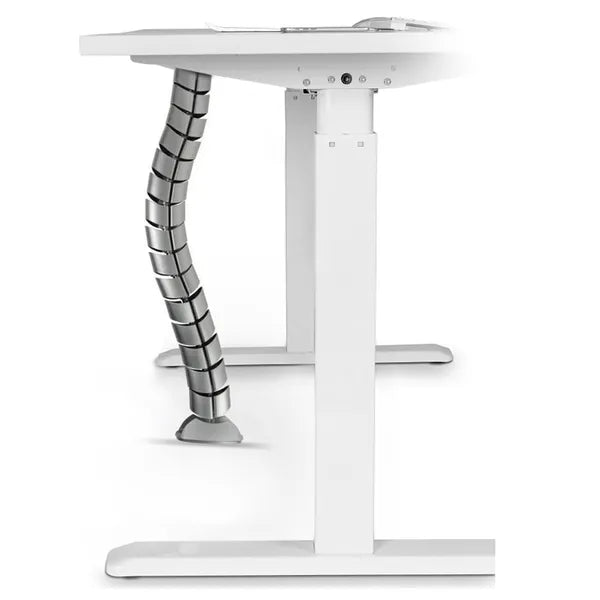 Ezüst 75 cm-es ABS asztali kábelrendező, 2 csatornával