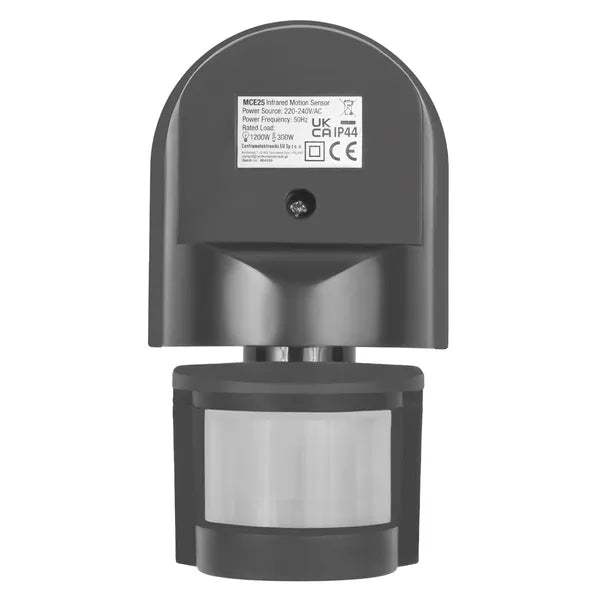 Maclean falra szerelhető mozgás- és alkonykapcsoló, 180°, IP44, 1200 W, szürke