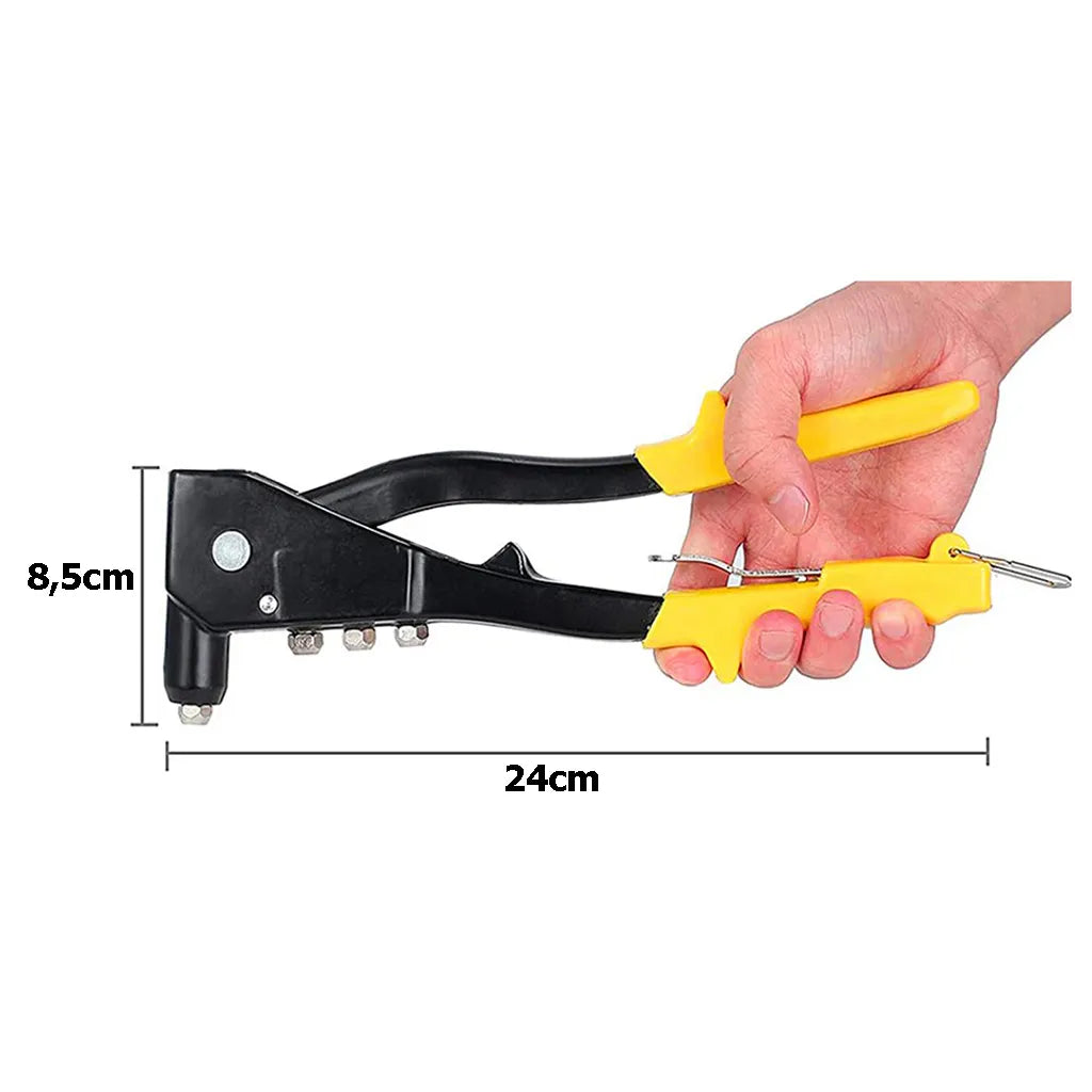 Kézi szegecselőgép 4 szegecs fejjel, nagy teljesítményű, sárga