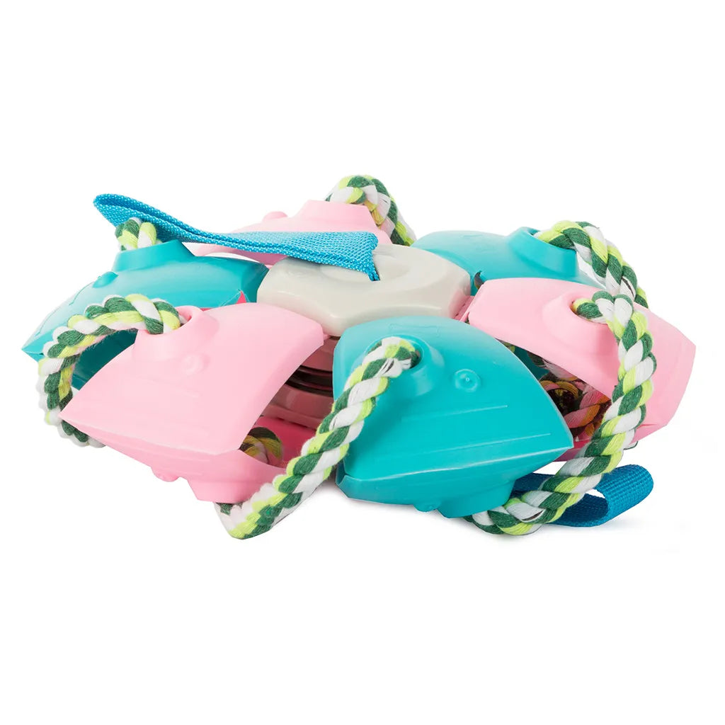 Kutya rágójáték frizbi/labda funkcióval, 14/22 cm, színes