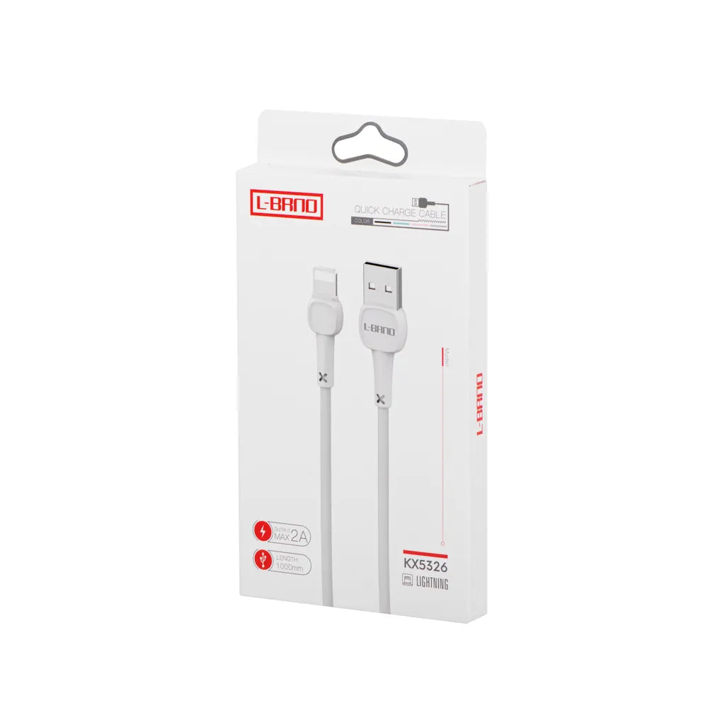 L-BRNO Lightning gyorstöltő kábel, fehér