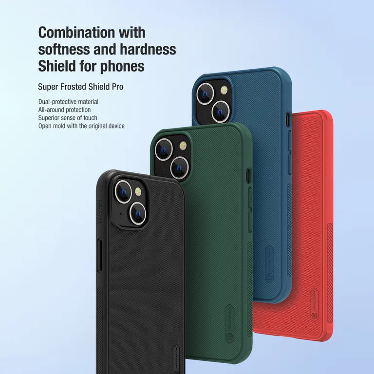 Nillkin Super Frosted PRO Zadní Kryt pro Apple iPhone 13/14 fekete (logó kivágás nélkül) tok