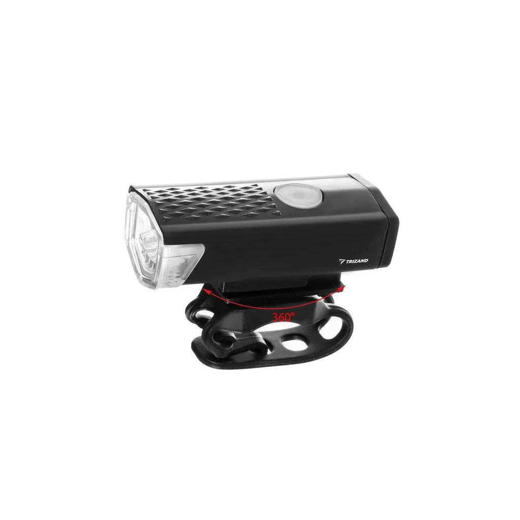 USB LED kerékpár első és hátsó lámpa, 5 x 6,5 x 3 cm/7,5 x 3 cm, fekete