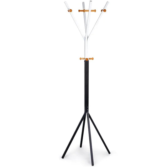 ModernHome fém ruhafogas állvány, 170 cm, 12 akasztó, fekete/fehér