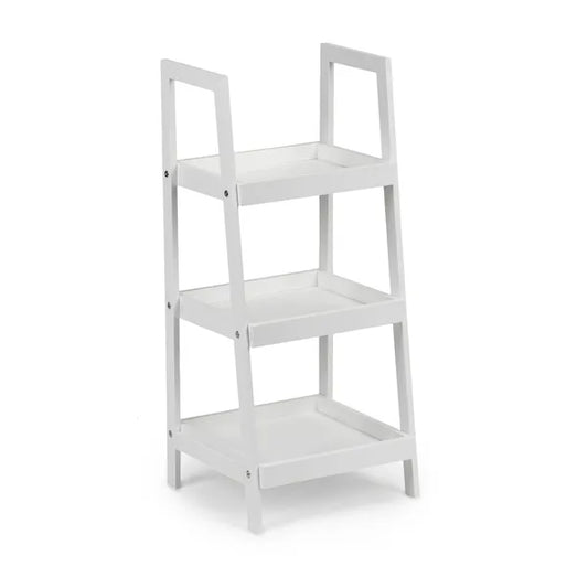 ModernHome fehér éjjeliszekrény könyvespolc 3 polccal, MDF, 78×34,5×31 cm