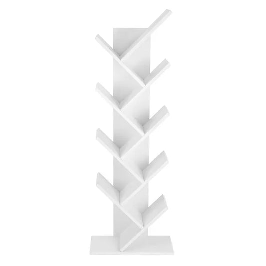 Fehér, faforma 8 polcos könyvespolc 50×25×141 cm forgácslap