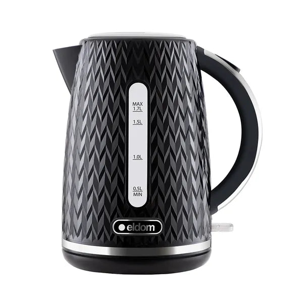 Vezeték nélküli fekete vízforraló, 1,7 l, 2000 W, OTTER, 360° talp