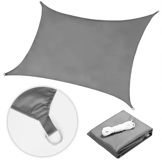 Szögletes napvitorla 5×5 m, vízálló poliészter 180 g/m², szürke