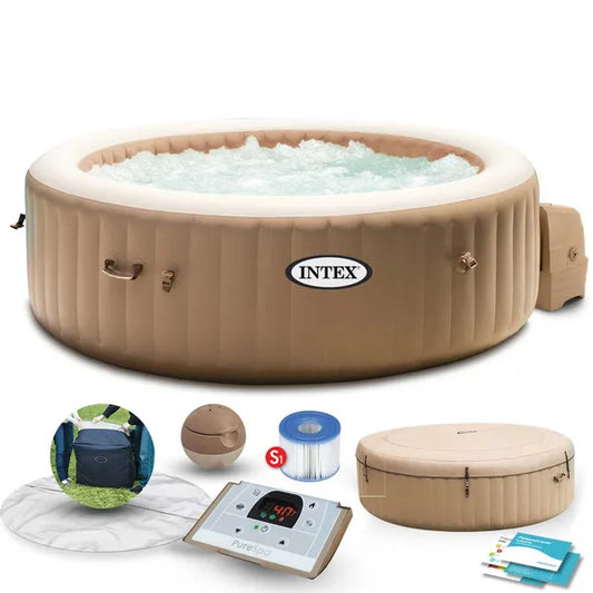Felfújható jakuzzi 4 személyre, 196x71 cm, 120 fúvóka, Fiber-Tech
