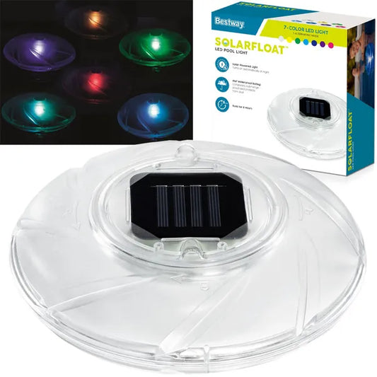 Bestway 58111 napelemes úszó medencelámpa, 18 cm, színes LED, IPX8
