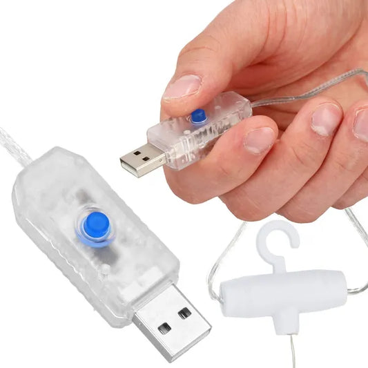 LED fényfüggöny 300 multiszínű LED, USB, 3×3 m, távvezérlő