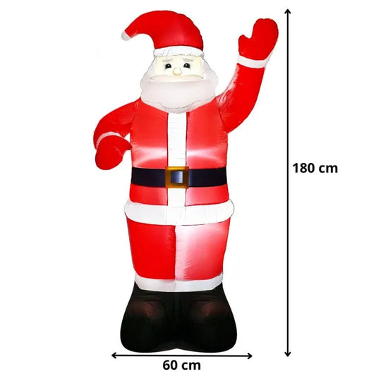 Felfújható LED-es Mikulás dekoráció, 180 cm, IP44, kültéri/beltéri