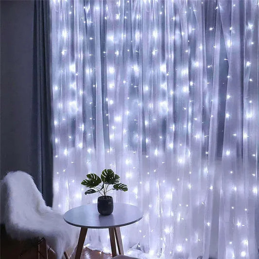 Jégcsap fényfüzér 300 LED, 3×3 m, hidegfehér, IP44, távirányítós